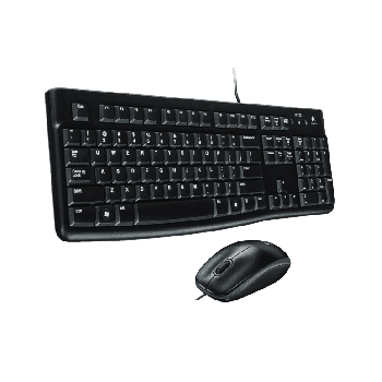 Brand New Logitech MK120 Wired Keyboard and Mouse Kit - Black