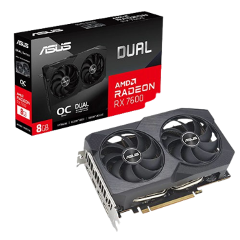 Asus DUAL RX7600 V2 OC, PCIe4, 8GB DDR6, HDMI, 3 DP, 2715MHz Clock, Overclocked