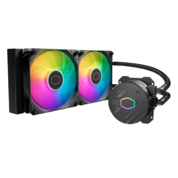 Cooler Master MasterLiquid 240L Core ARGB 240mm Liquid CPU Cooler, 2x ARGB PWM Fans, RGB Pump Head, Black