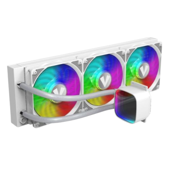 Vida Aquilo 360mm ARGB Liquid CPU Cooler, 3x ARGB PWM Fans, Infinity Mirror RGB Pump Head, White